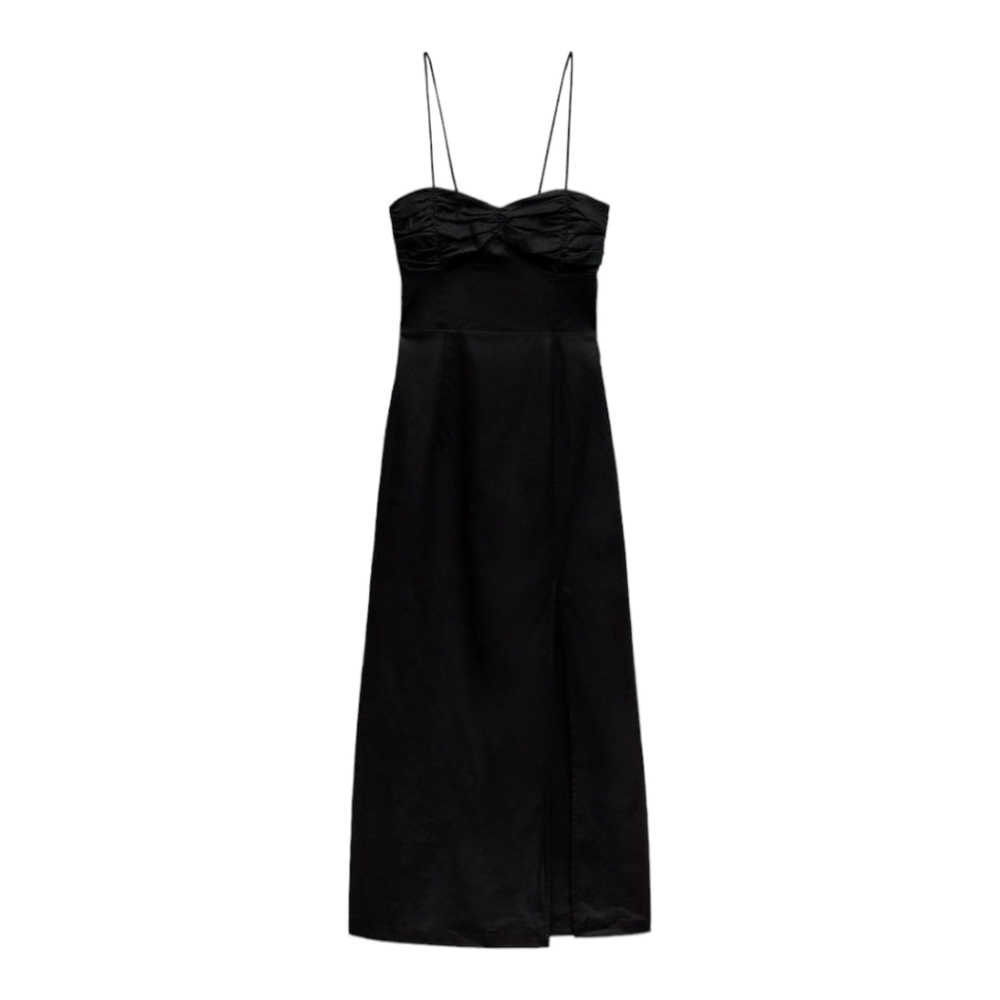 Zara NWT Linen Blend Midi dress Size small - Picture 7 of 12